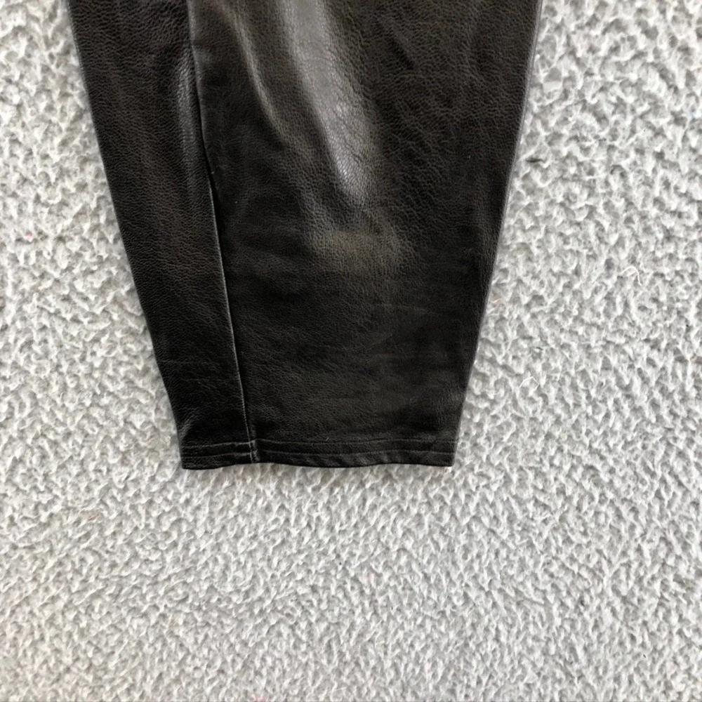 Spanx Faux‎ Leather Leggings Women Large Black High Rise Skinny Pull On Pants